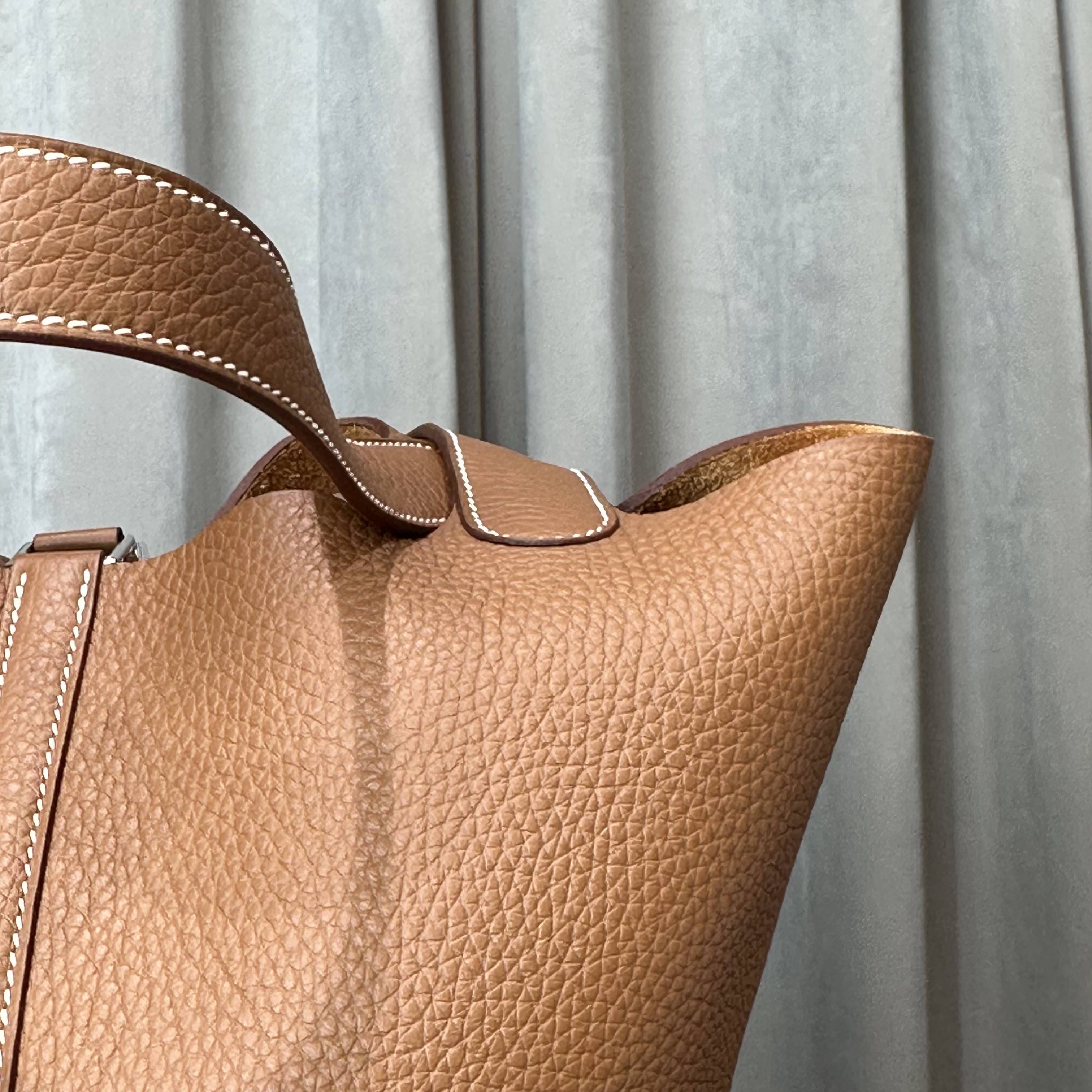 Hermès Gold Picotin Lock 22 Clemence Bull Calfskin Palladium Hardware
