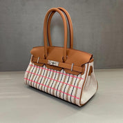 Hermès Gold Shoulder Birkin 29 Ecru, Beige, Rose Pop, Noir and Fauve Swift and Embroidered Canvas Palladium Hardware