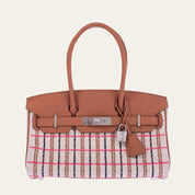 Hermès Gold Shoulder Birkin 29 Ecru, Beige, Rose Pop, Noir and Fauve Swift and Embroidered Canvas Palladium Hardware