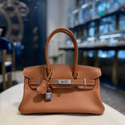 Hermès Gold Shoulder Birkin 29 Evercolor Palladium Hardware