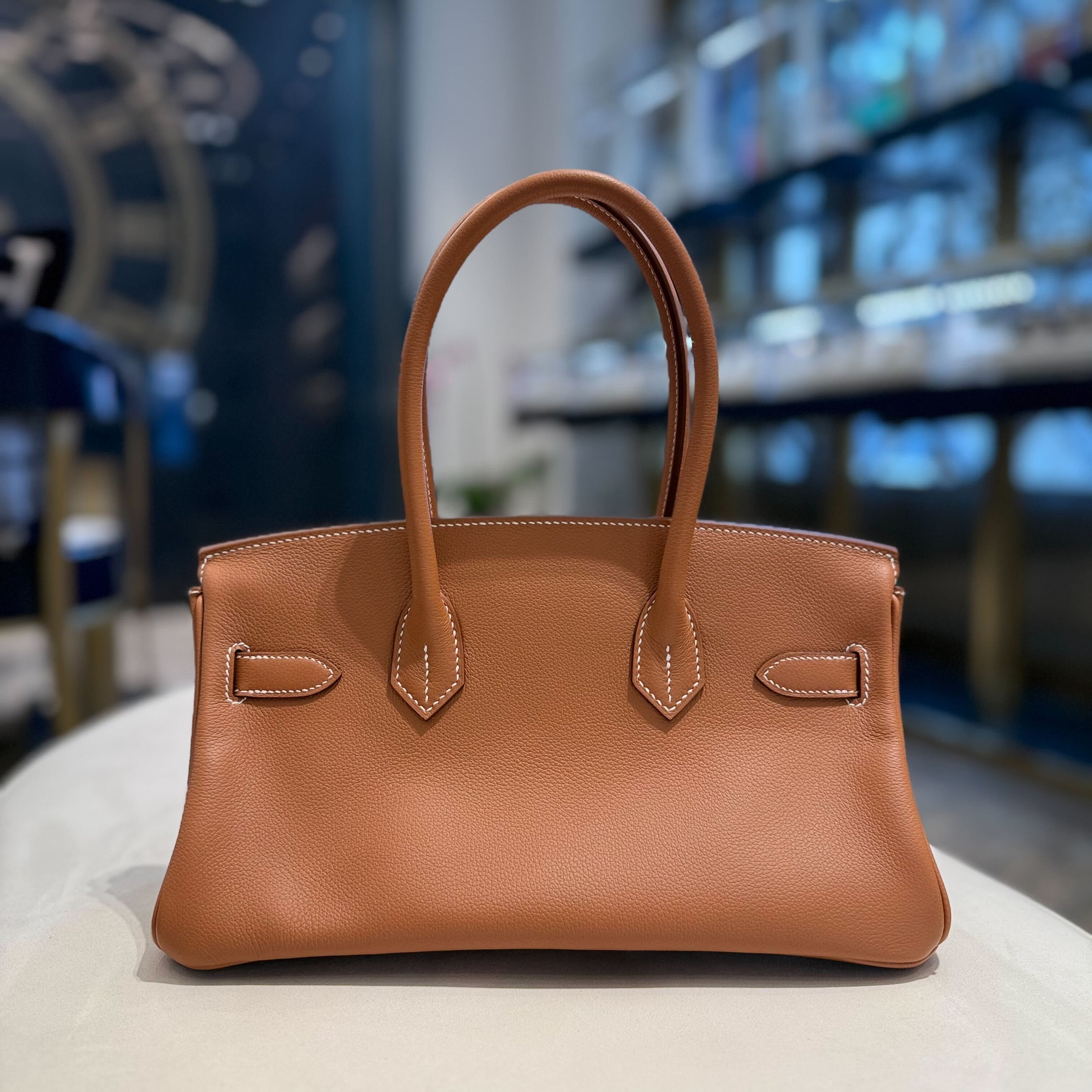 Hermès Gold Shoulder Birkin 29 Evercolor Palladium Hardware