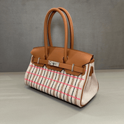 Hermès Gold Shoulder Birkin 29 Gold Swift and Embroidered Canvas Ecru, Beige, Rose Pop, Noir and Fauve Palladium Hardware
