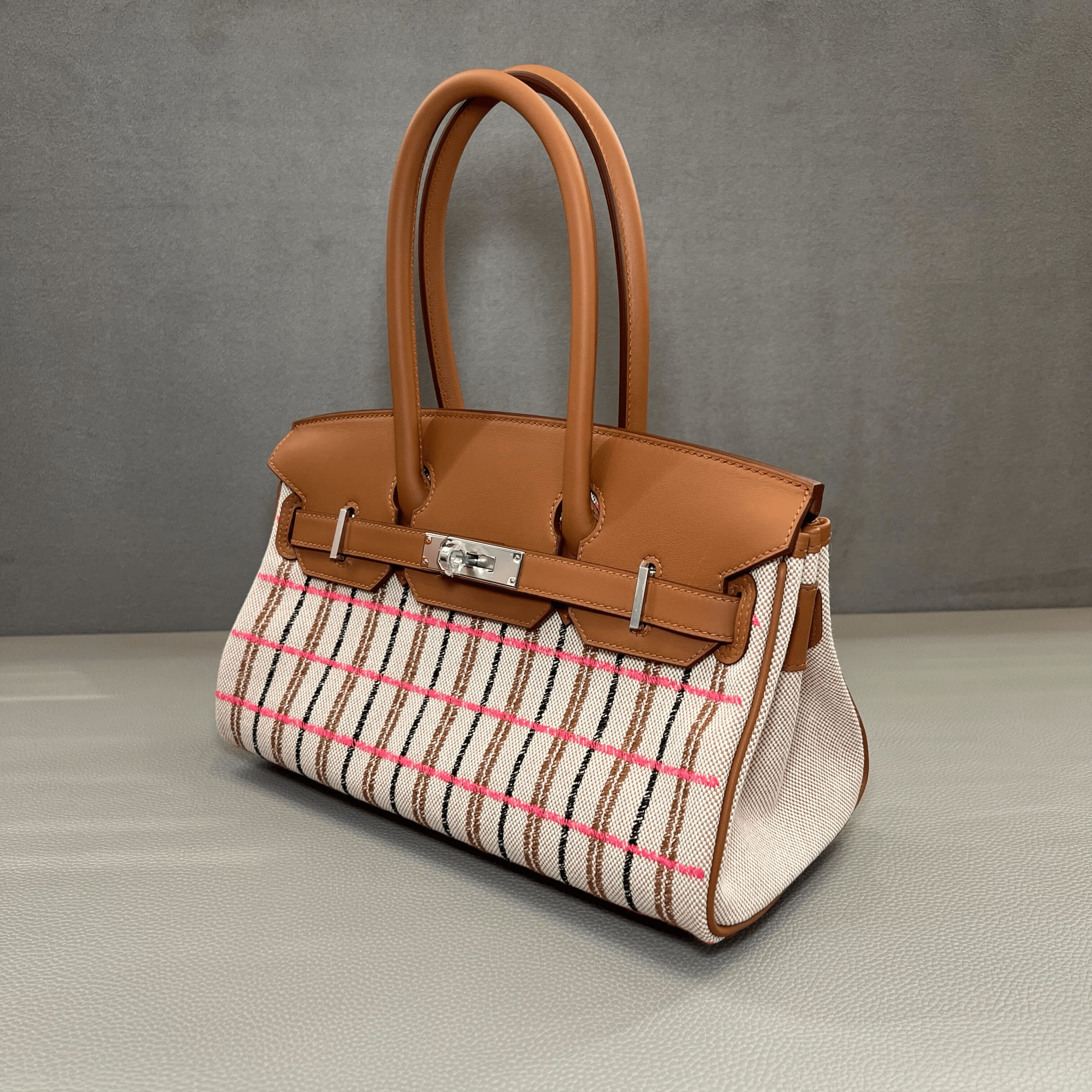 Hermès Gold Shoulder Birkin 29 Gold Swift and Embroidered Canvas Ecru, Beige, Rose Pop, Noir and Fauve Palladium Hardware