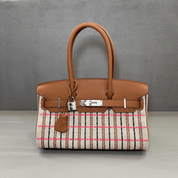 Hermès Gold Shoulder Birkin 29 Gold Swift and Embroidered Canvas Ecru, Beige, Rose Pop, Noir and Fauve Palladium Hardware