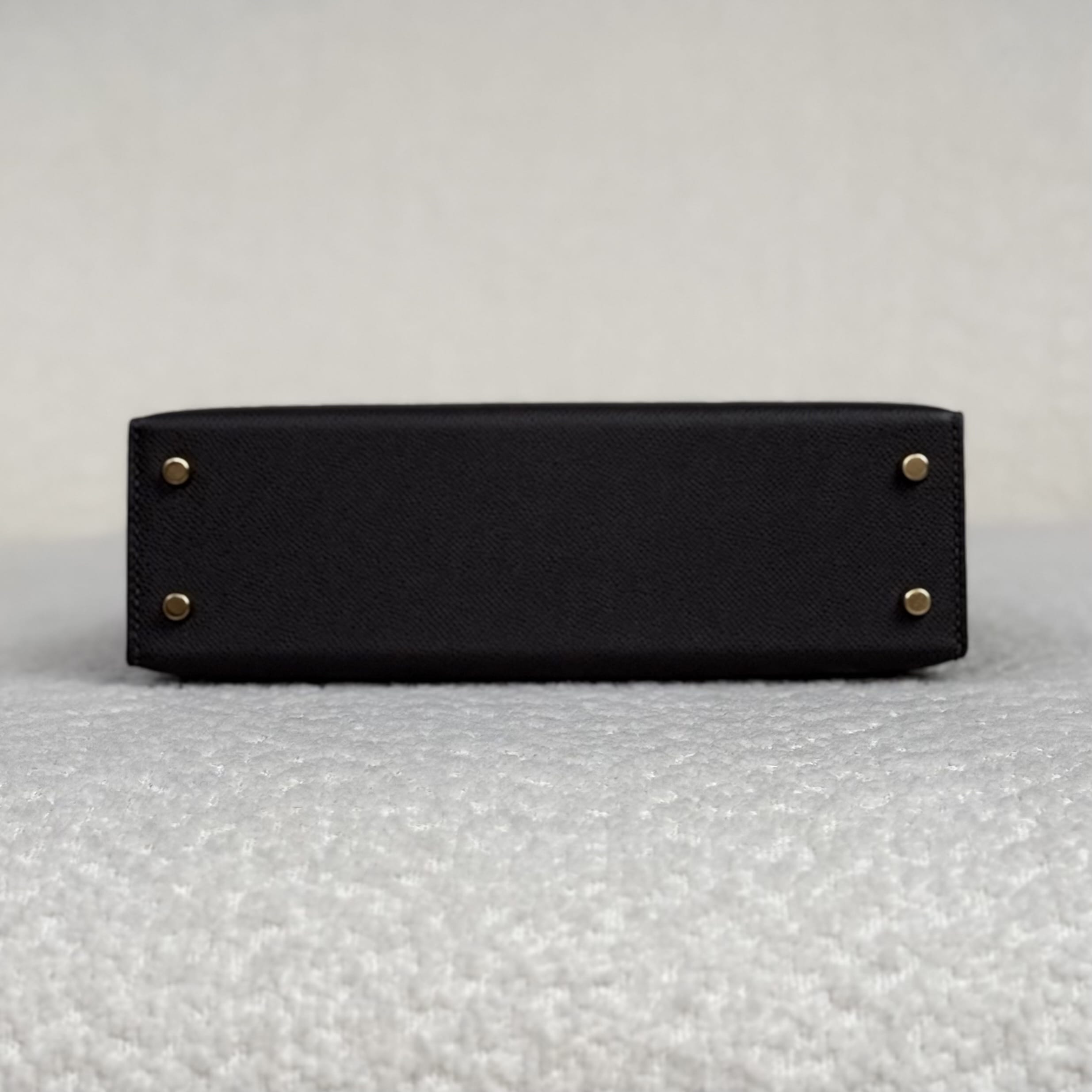 Hermès Graphite Mini Kelly Sellier 20 Epsom Gold Hardware