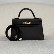 Hermès Graphite Mini Kelly Sellier 20 Epsom Gold Hardware