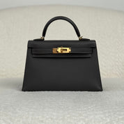 Hermès Graphite Mini Kelly Sellier 20 Epsom Gold Hardware