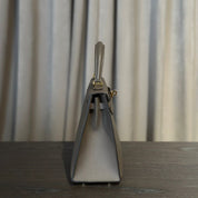 Hermès Gris Etain Kelly Sellier 25 Epsom Gold Hardware