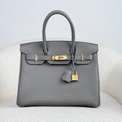 Hermès Gris Meyer Birkin 30 Togo Gold Hardware