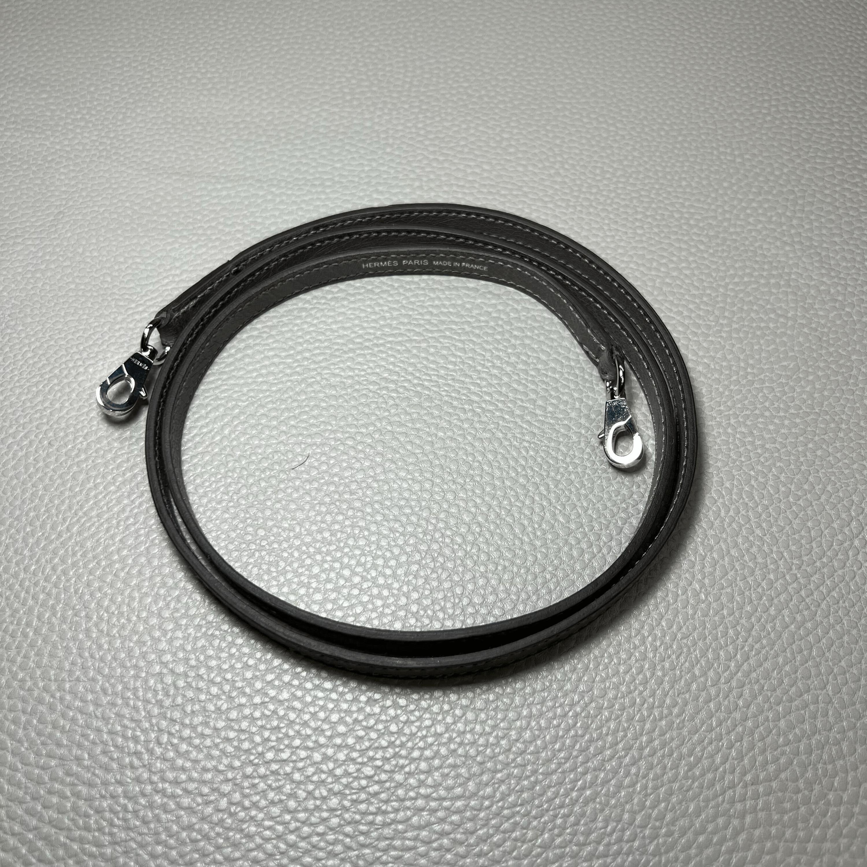 Hermès Gris Meyer Mini Kelly Sellier 20 Ostrich Palladium Hardware
