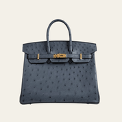 Hermès Gris Misty Birkin 25 Ostrich Gold Hardware