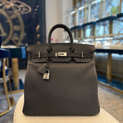Hermès Gris Misty Birkin 40 Haut A Courroies Togo Palladium Hardware