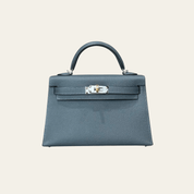 Hermès Gris Misty Mini Kelly 20 Sellier Epsom Electrum Hardware