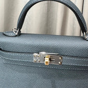 Hermès Gris Misty Mini Kelly 20 Sellier Epsom Electrum Hardware
