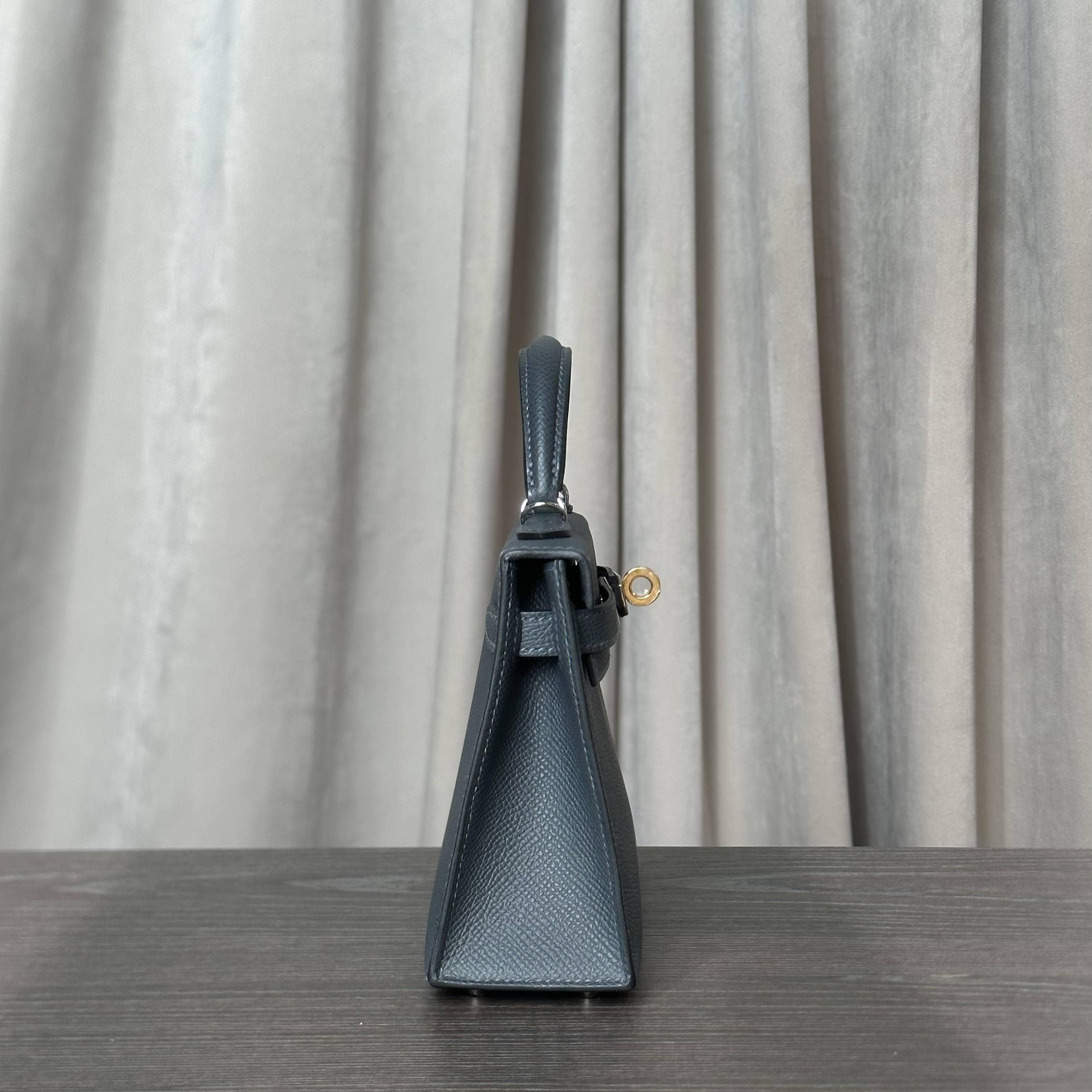 Hermès Gris Misty Mini Kelly Sellier 20 Epsom Electrum Hardware