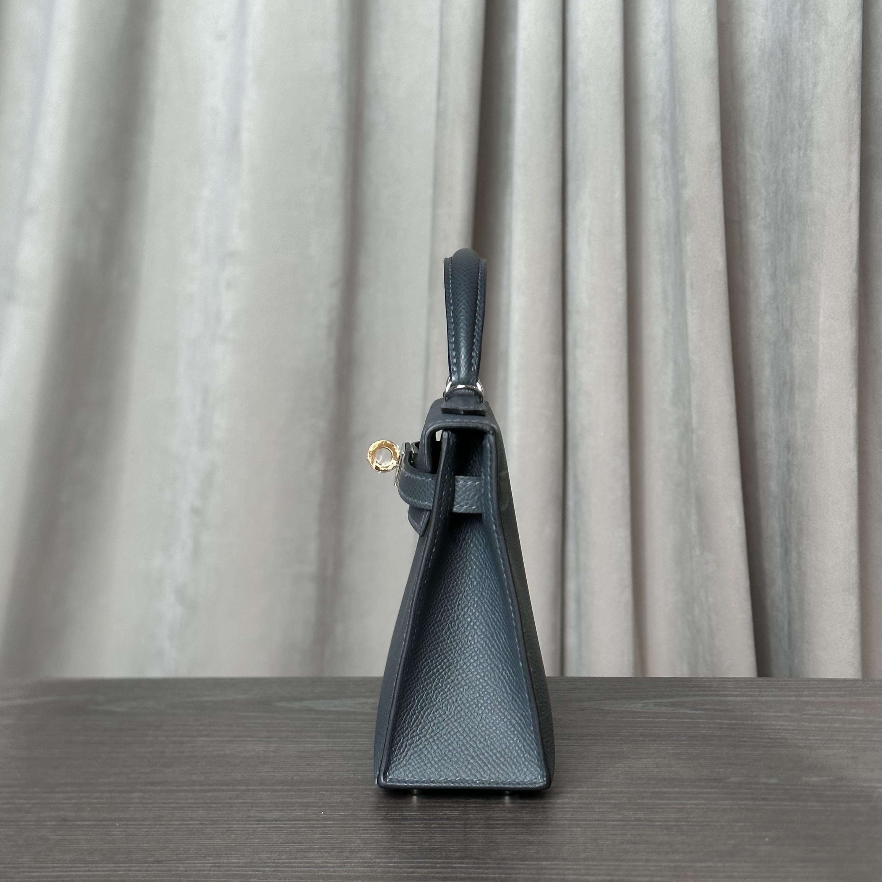 Hermès Gris Misty Mini Kelly Sellier 20 Epsom Electrum Hardware