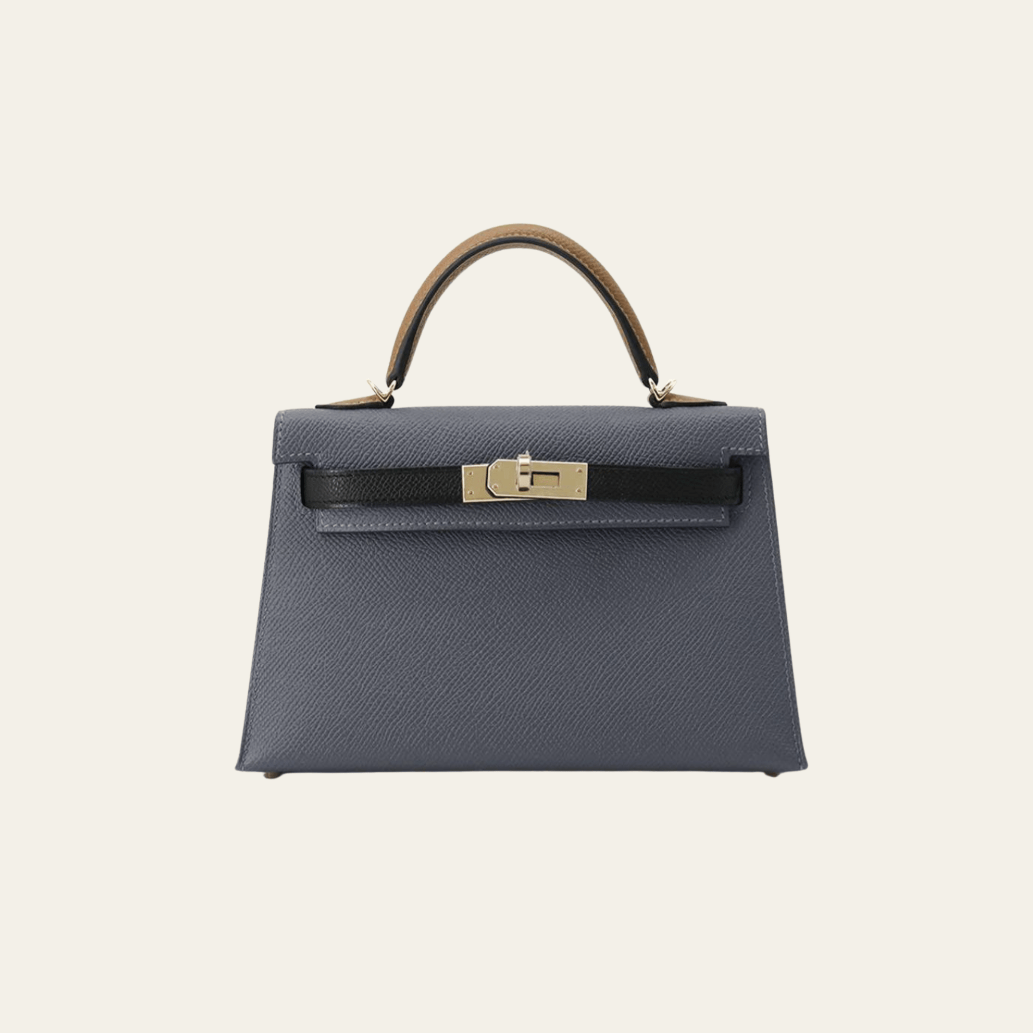 Hermès Gris Misty Noir Alezan Mini Kelly 20 Sellier – Tricolore