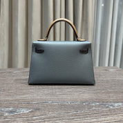 Hermès Gris Misty Noir Alezan Mini Kelly 20 Sellier Tricolore Epsom Permabrass Hardware