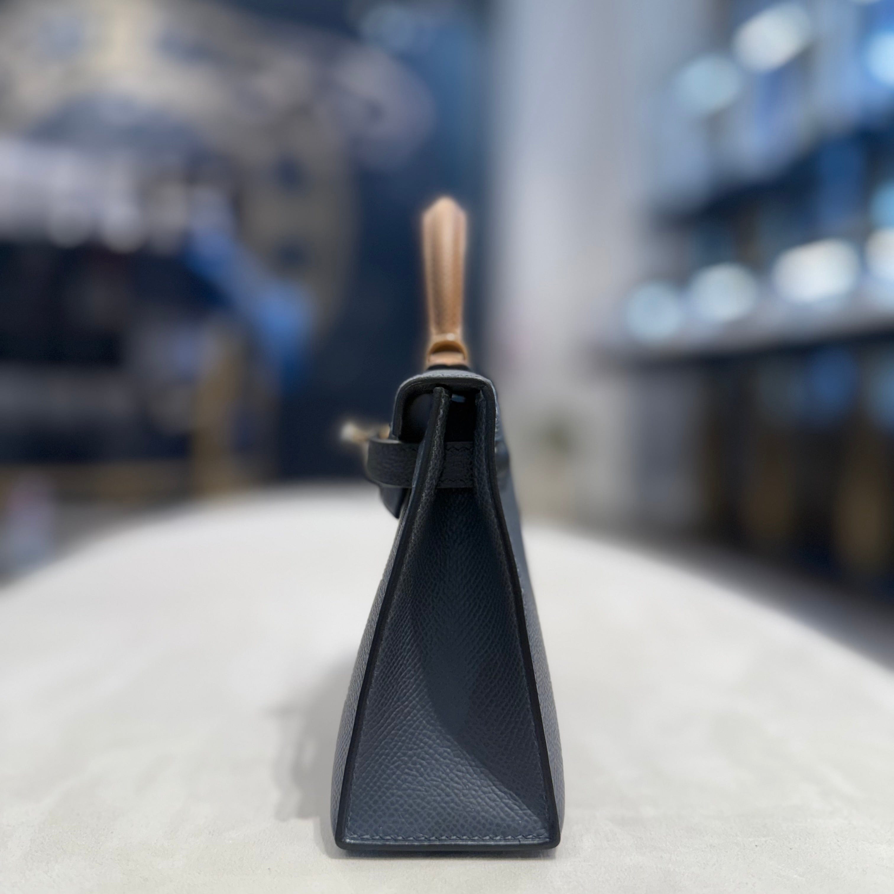 Hermès Gris Misty Noir Alezan Mini Kelly 20 Sellier – Tricolore