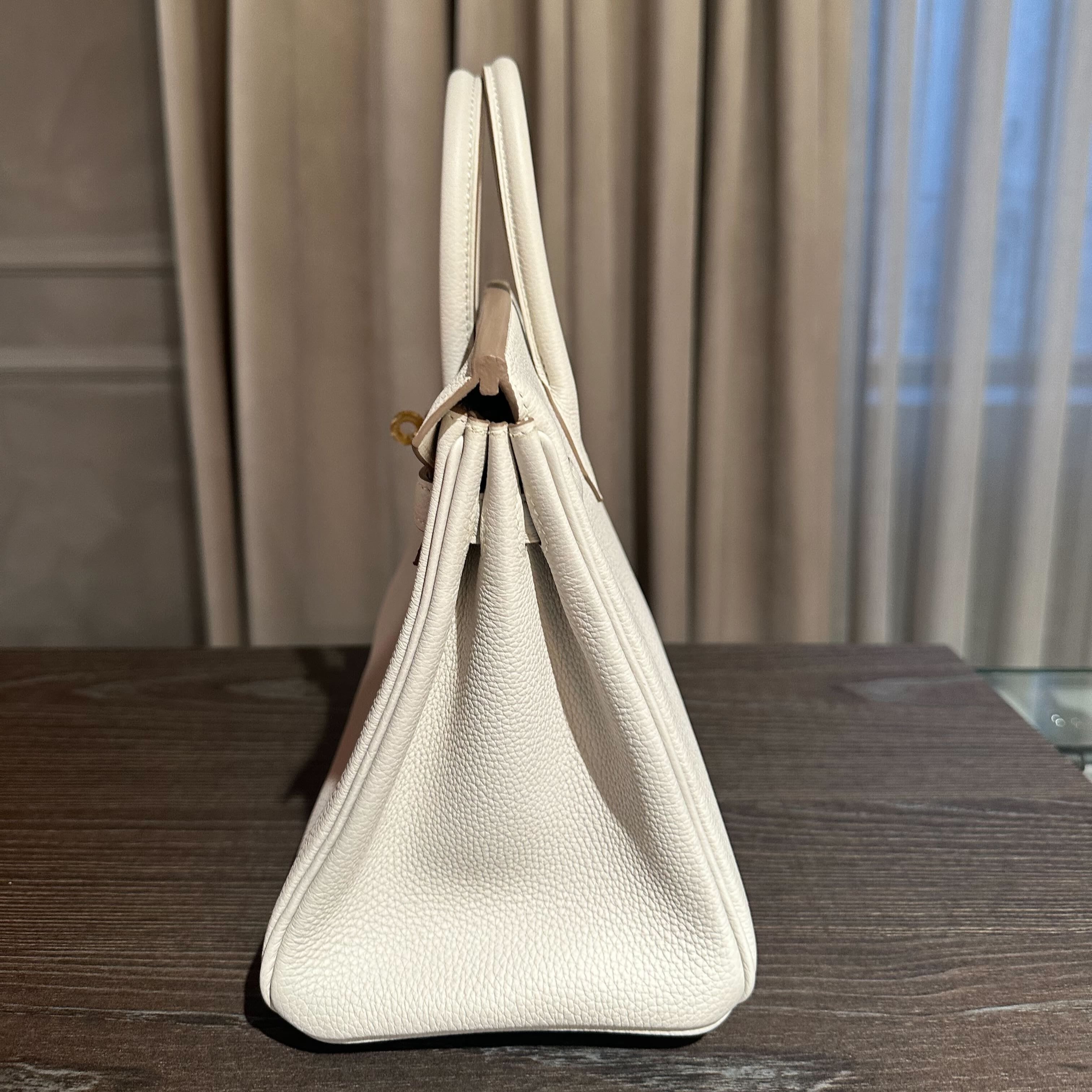 Hermès Gris Pale Birkin 25 Togo Gold Hardware
