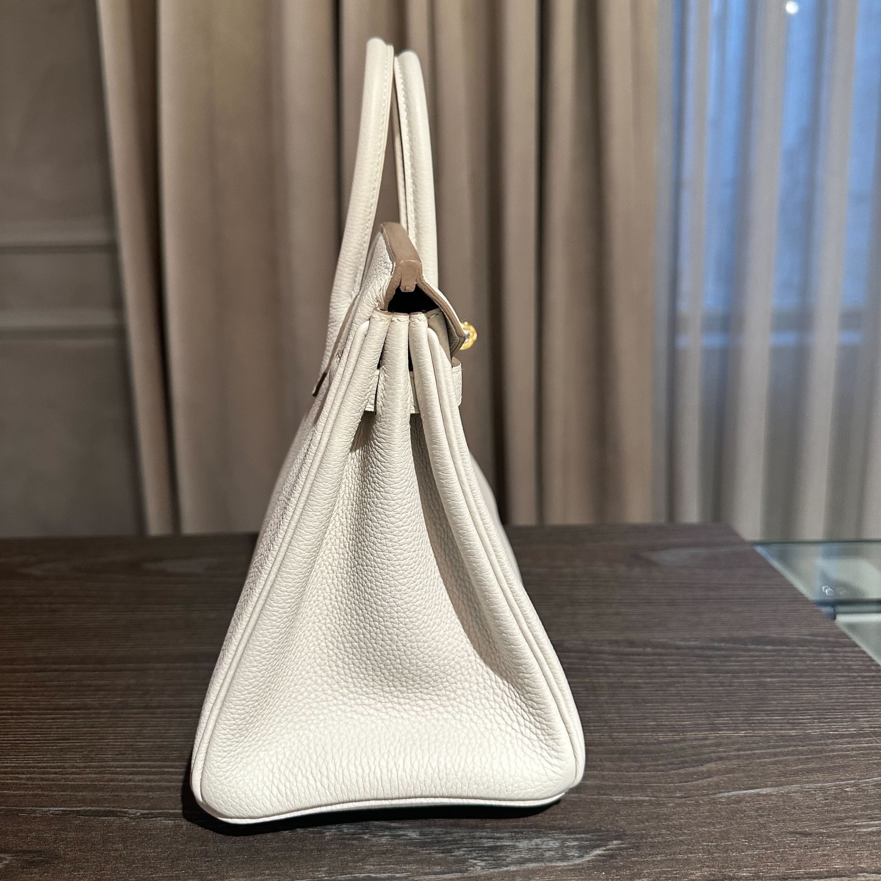 Hermès Gris Pale Birkin 25 Togo Gold Hardware