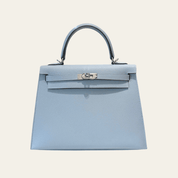 Hermès Gris Pantin Kelly Sellier 25 Epsom Palladium Hardware