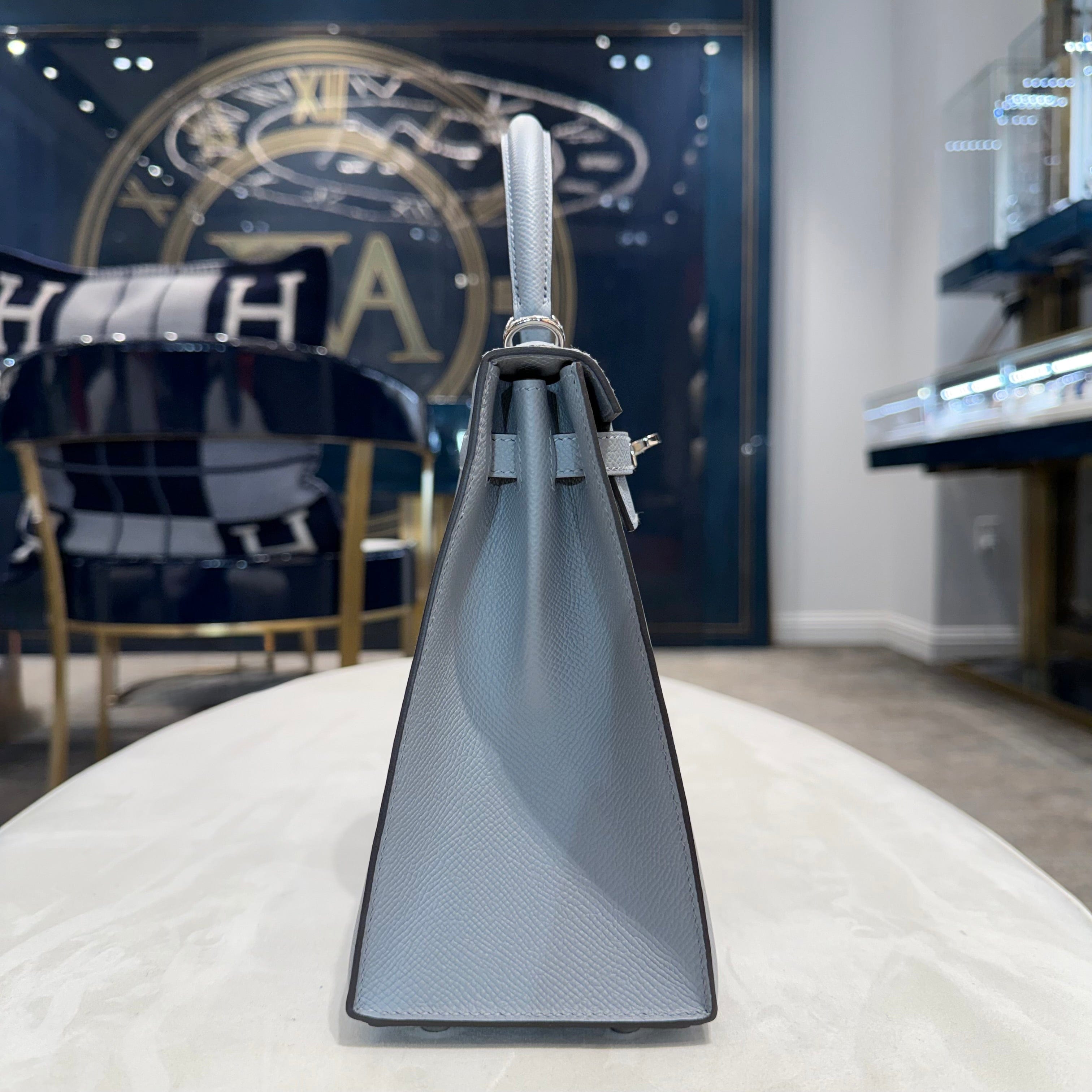 Hermès Gris Pantin Kelly Sellier 25 Epsom Palladium Hardware