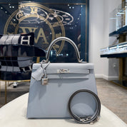 Hermès Gris Pantin Kelly Sellier 25 Epsom Palladium Hardware