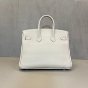 Hermès Gris Perle and Nata Birkin 25 Verso Togo Palladium Hardware