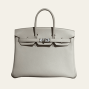 Hermès Gris Perle and Nata Birkin 25 Verso Togo Palladium Hardware