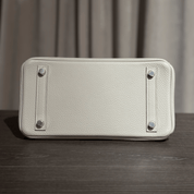 Hermès Gris Perle and Nata Birkin 25 Verso Togo Palladium Hardware