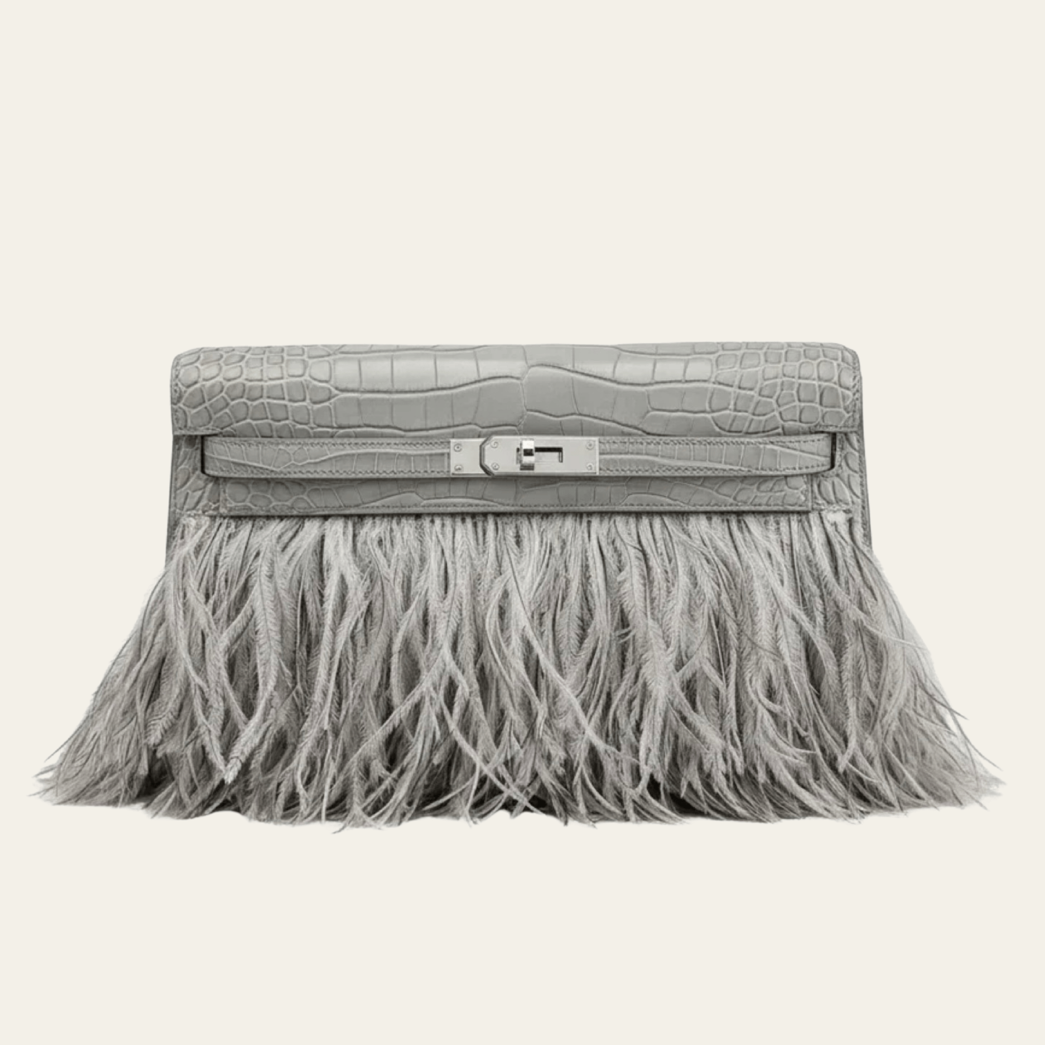 Hermés Gris Perle Kelly Elan Foile Matte Alligator Palladium Hardware