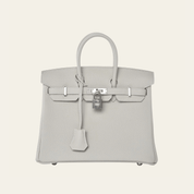 Hermès Gris Perle and Nata Birkin 25 Verso Togo Palladium Hardware