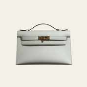 Hermès Gris Platine Kelly Pochette Swift Gold Hardware