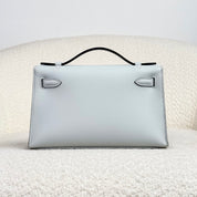 Hermès Gris Platine Kelly Pochette Swift Gold Hardware