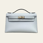 Hermès Gris Platine Kelly Pochette Swift Gold Hardware
