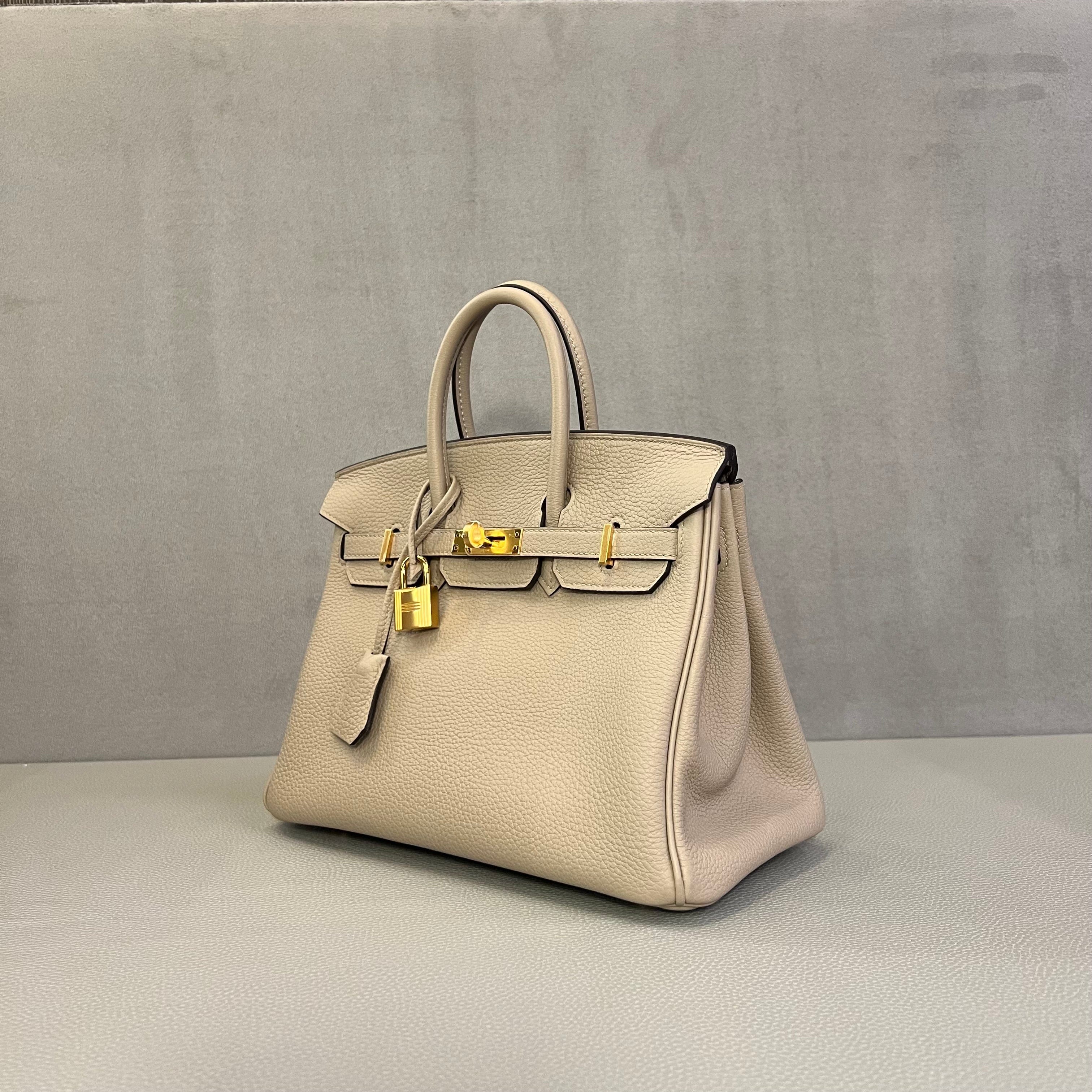 Hermès Birkin Bag 25 in Gris Tourterelle Togo Gold Hardware – Grey
