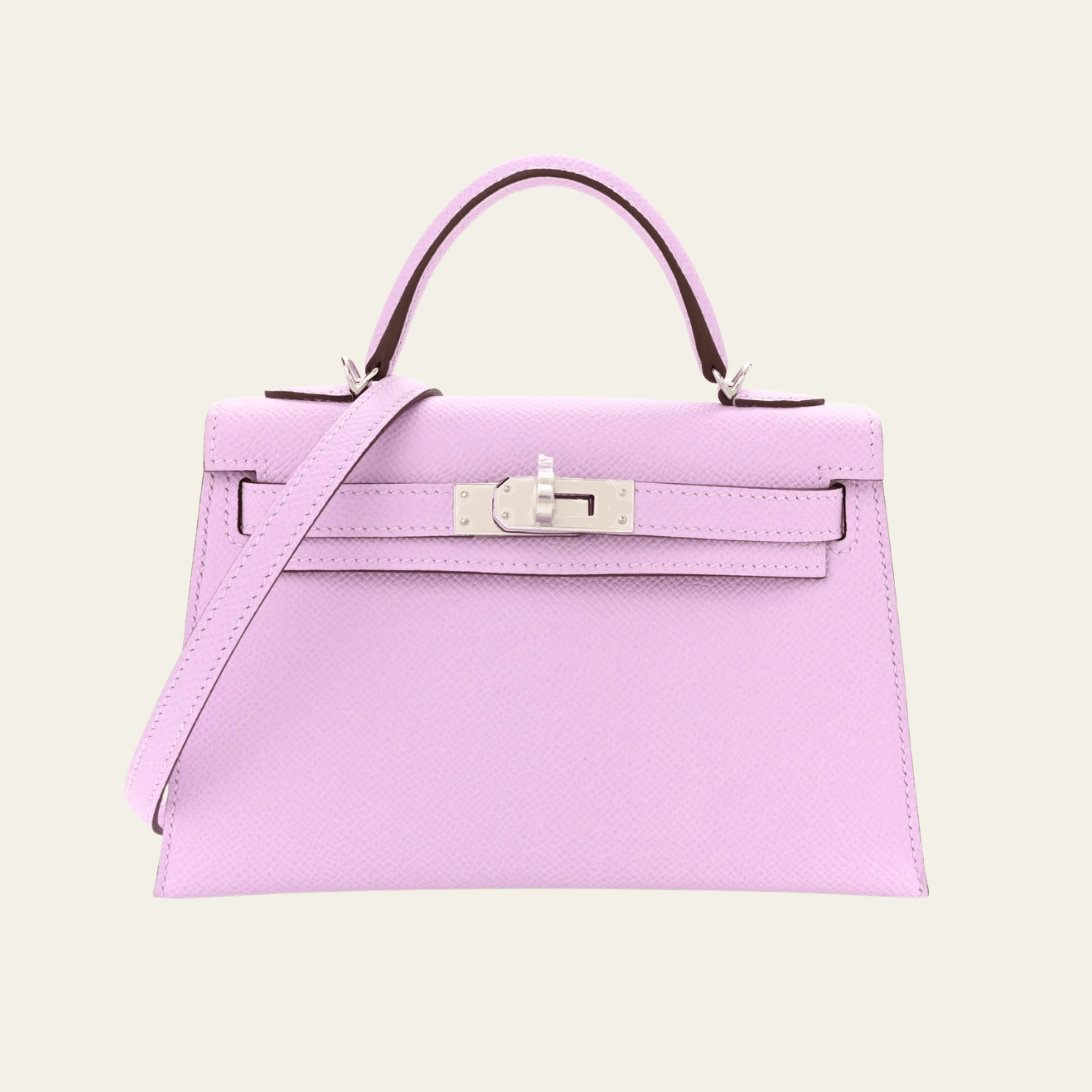 Hermès Guimauve Mini Kelly Sellier 20 Epsom Palladium Hardware