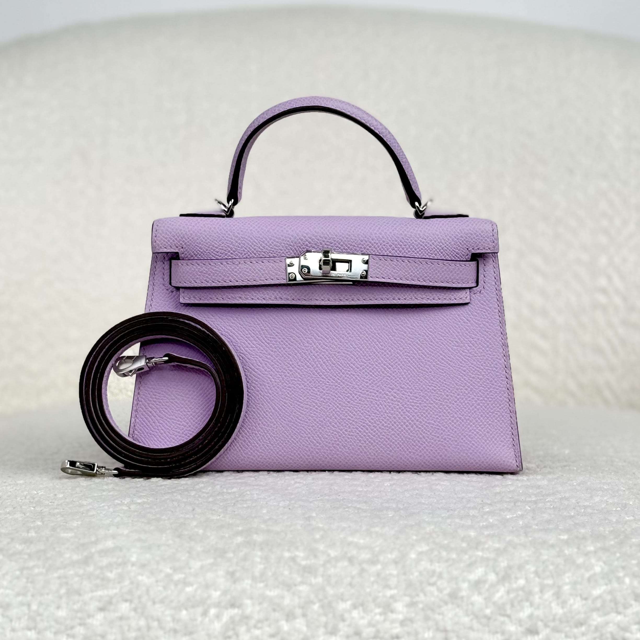 Hermès Guimauve Mini Kelly – Pink Kelly Sellier Epsom Palladium