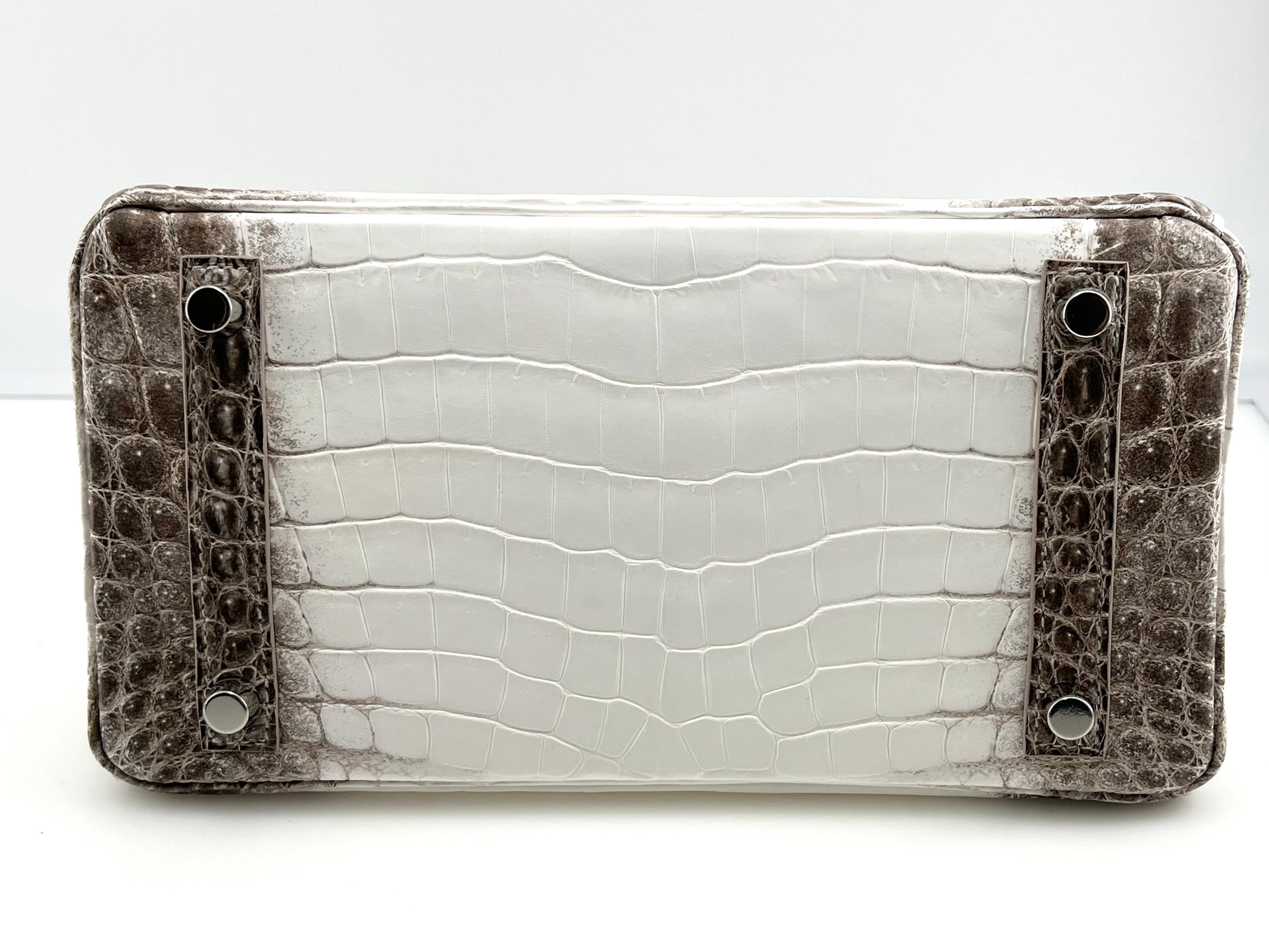 Hermès Himalaya Birkin 25 Niloticus Crocodile Diamond Encrusted Palladium Hardware
