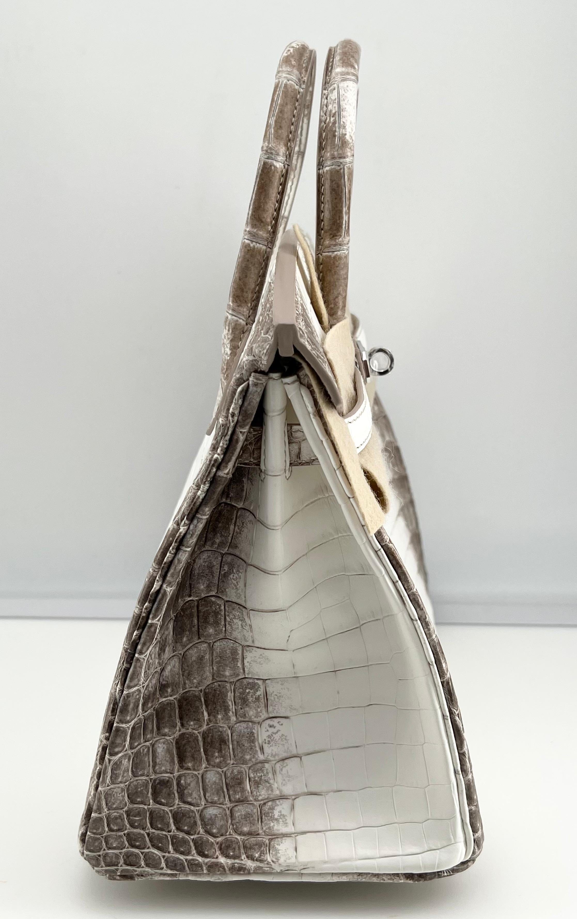 Hermès Himalaya Birkin 25 Niloticus Crocodile Diamond Encrusted Palladium Hardware