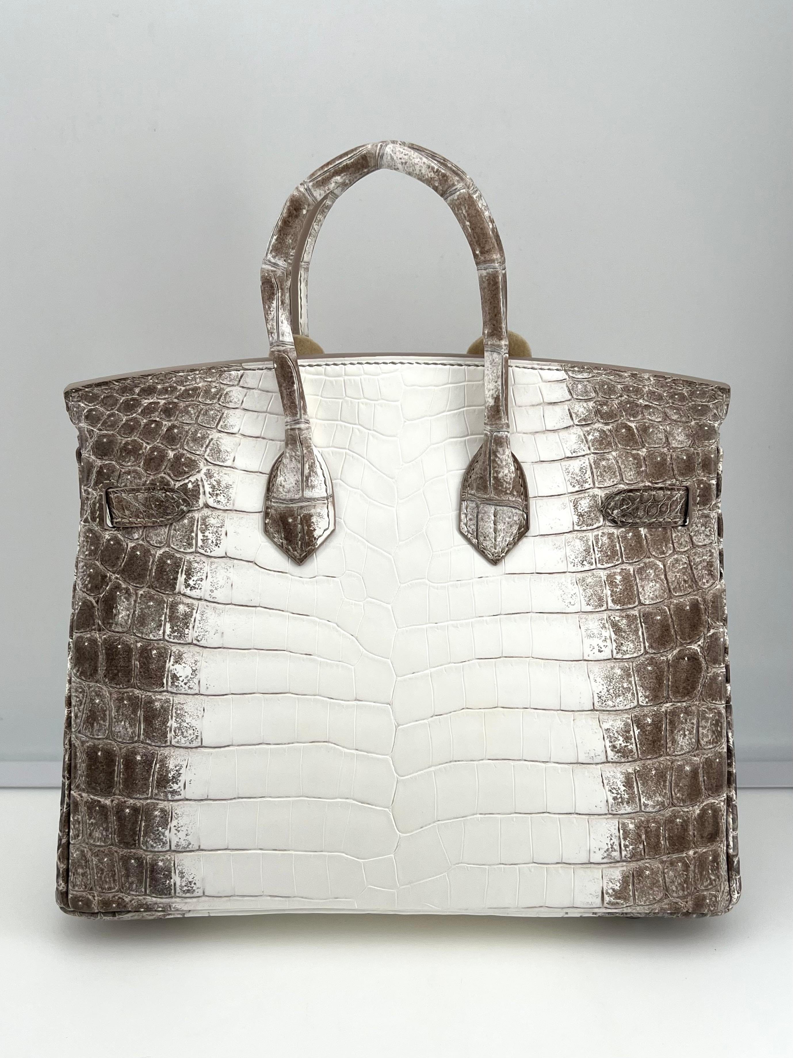 Hermès Himalaya Birkin 25 Niloticus Crocodile Diamond Encrusted Palladium Hardware