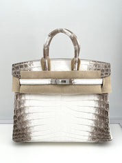 Hermès Himalaya Birkin 25 Niloticus Crocodile Diamond Encrusted Palladium Hardware
