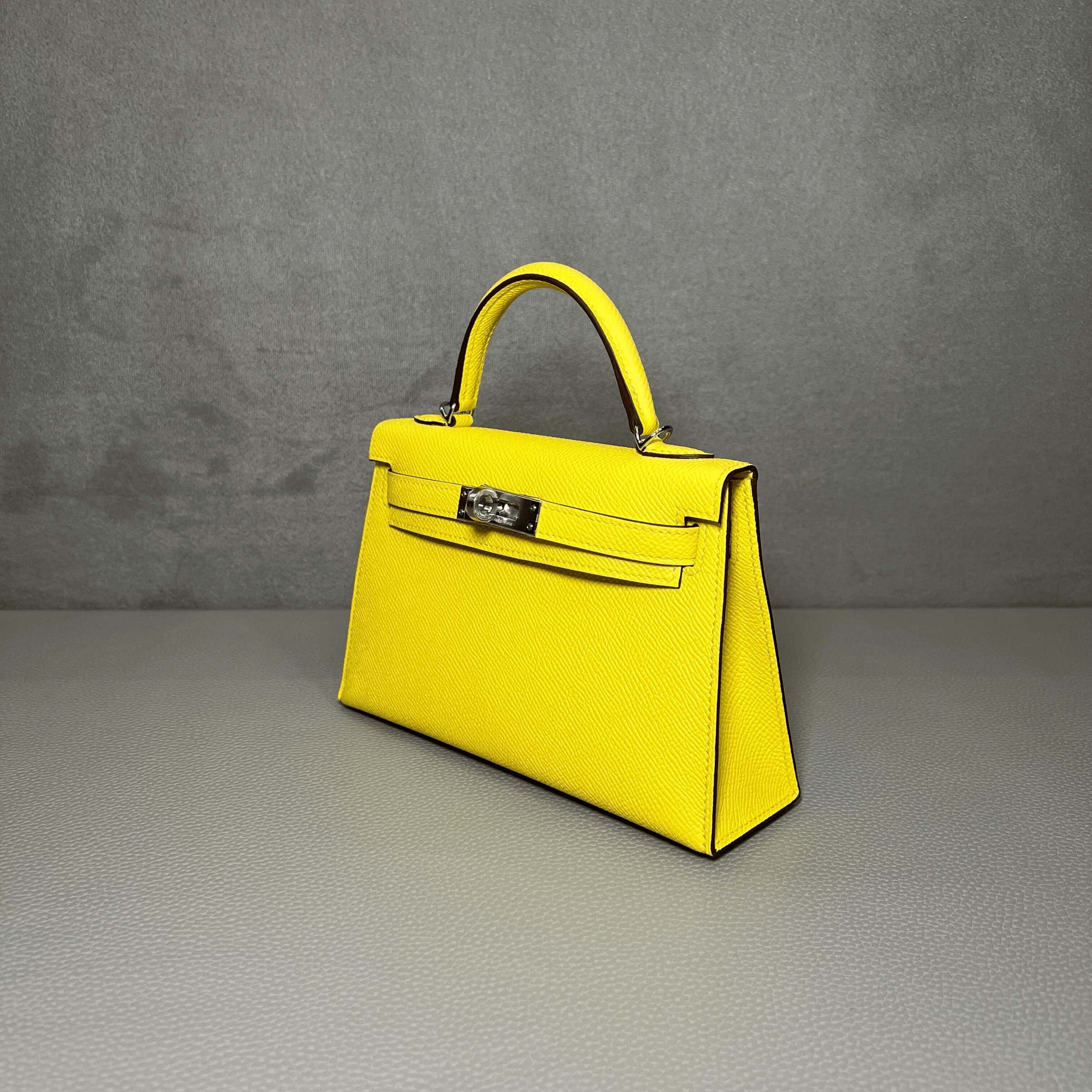 Hermès Jaune Citron Kelly Sellier 20 Epsom Palladium Hardware