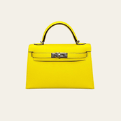 Hermès Jaune Citron Kelly Sellier 20 Epsom Palladium Hardware