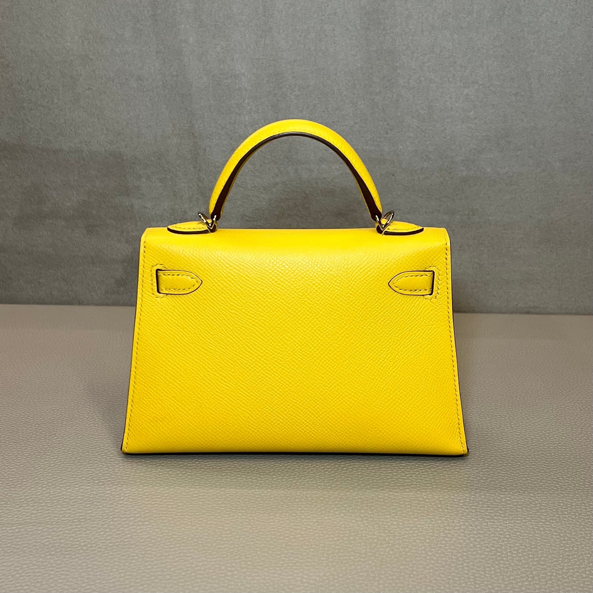 Hermès Jaune de Naples Mini Kelly 20 Sellier Mini Epsom Palladium Hardware