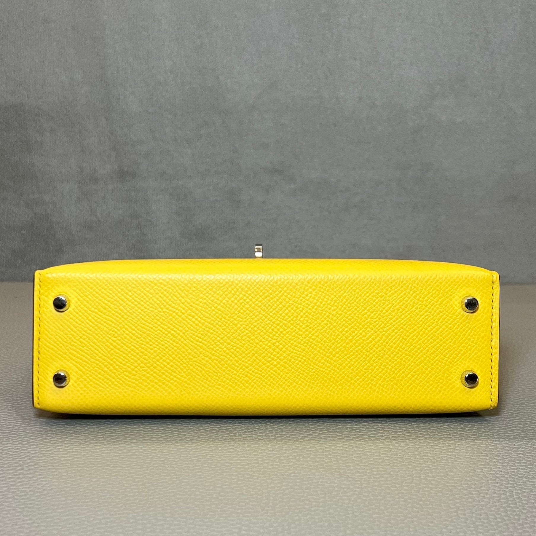 Hermès Jaune de Naples Mini Kelly 20 Sellier Mini Epsom Palladium Hardware