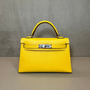 Hermès Jaune de Naples Mini Kelly 20 Sellier Mini Epsom Palladium Hardware