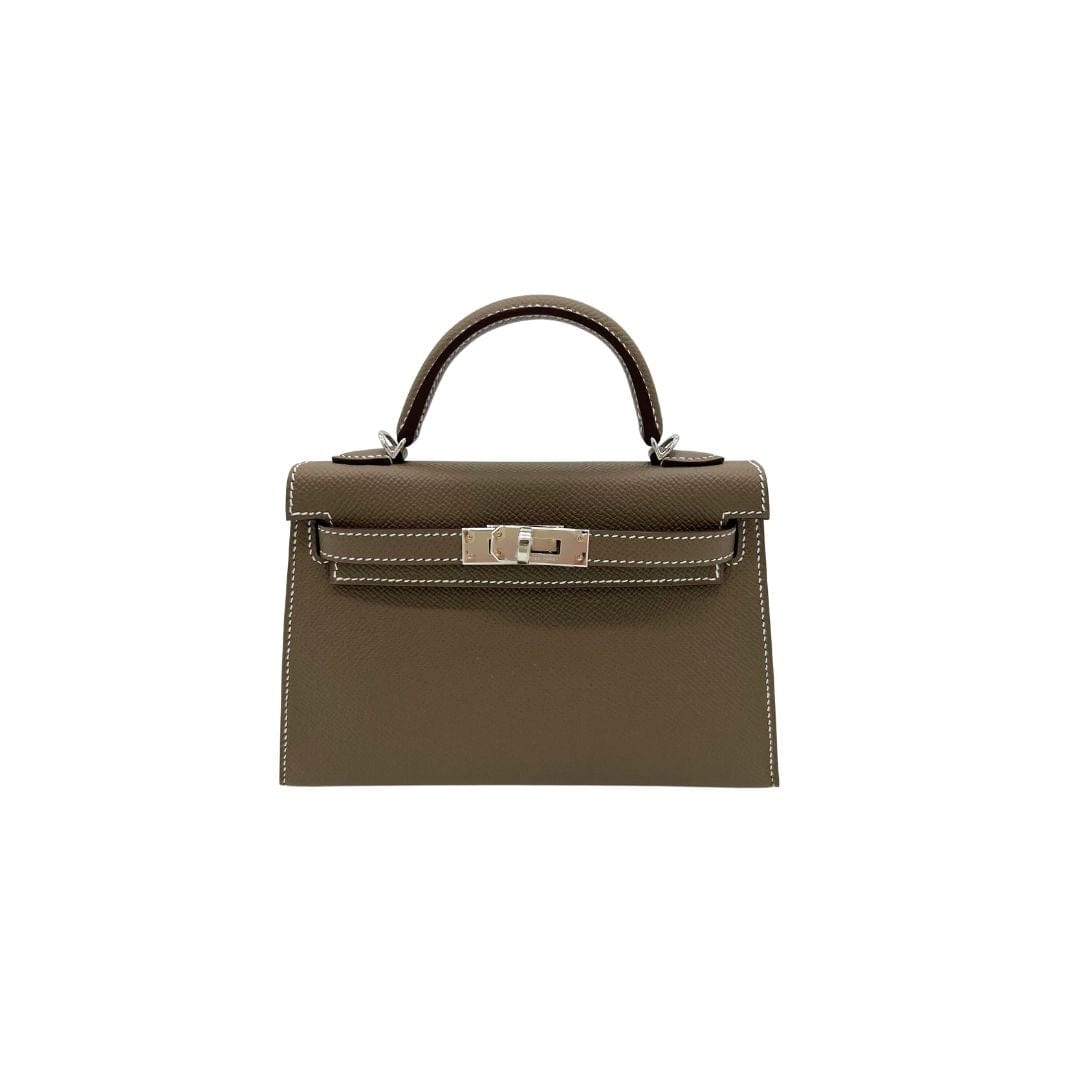 Hermes Kelly 20 Epsom Etoupe Palladium Hardware Wrist Aficionado