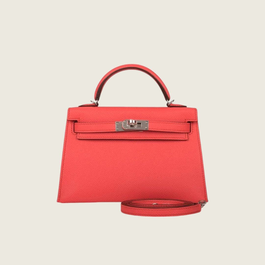 Hermès Kelly 20 Epsom Rose Texas Palladium Hardware